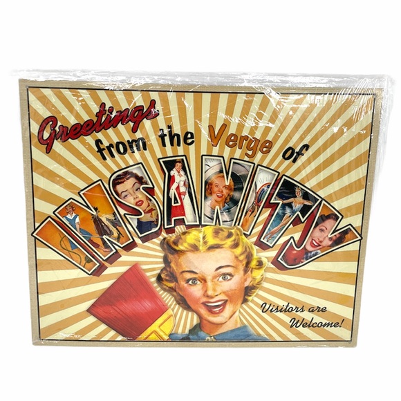 Greetings From the Verge of Insanity Metal Sign, 15x12 - Picture 1 of 6